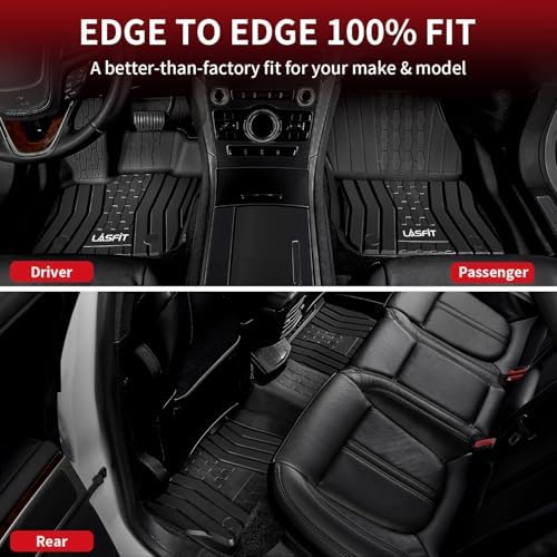 LASFIT Floor Mats for 2017-2020 Ford Fusion & Lincoln MKZ, TPE Black - Image 3