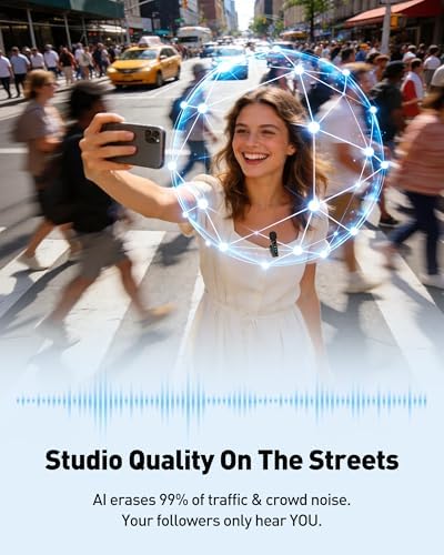 USB C Lavalier Microphone Wireless AI Noise Cancellation Mini Mic for Type-C Android, iPhone 17/16/15, Tablet, PC, Video Recording Clip-on Mics with Rotatable Clip, Ideal for TikTok, YouTube, Podcast - Image 2