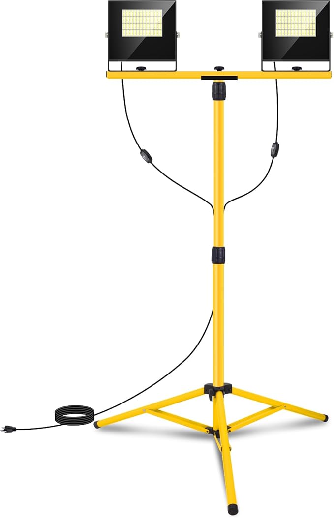 24000 Lumen Work Lights with Stand, 2 Adjustable Head LED Work Light with by TEXTHELL
