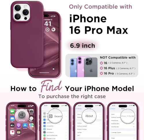 GolbinBox Magnetic for iPhone 16 Pro Max Case, Silicone Cover, Deep Red - Image 2