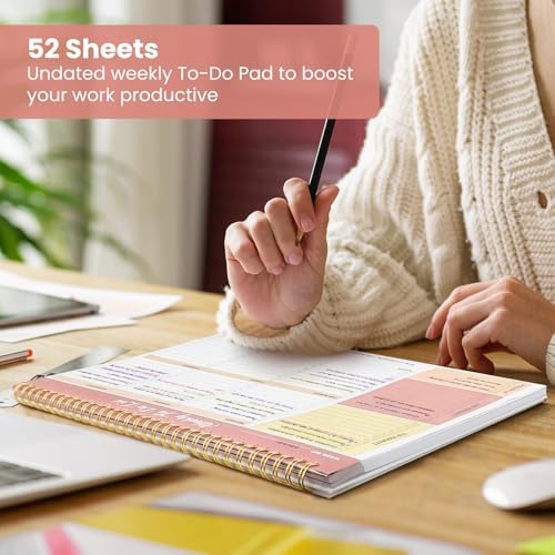 Weekly To Do List Notepad with 52 Undated Sheets（8.5"×11"）- Undated Weekly Planner Notepad for Office Desk Accessories and Supplies - Sunshine Petal - Image 5