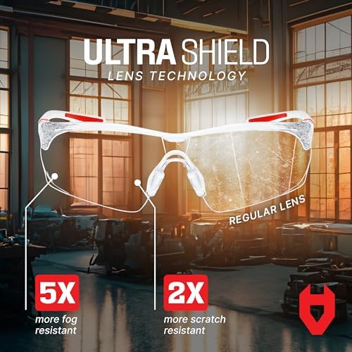 NoCry Clear Safety Glasses for Men and Women; Lightweight Work Glasses with Adjustable Frames and No-Slip Grips; Scratch Resistant Anti Fog Safety Glasses with Superior UV Protection, ANSI Z87.1 Rated - Image 4