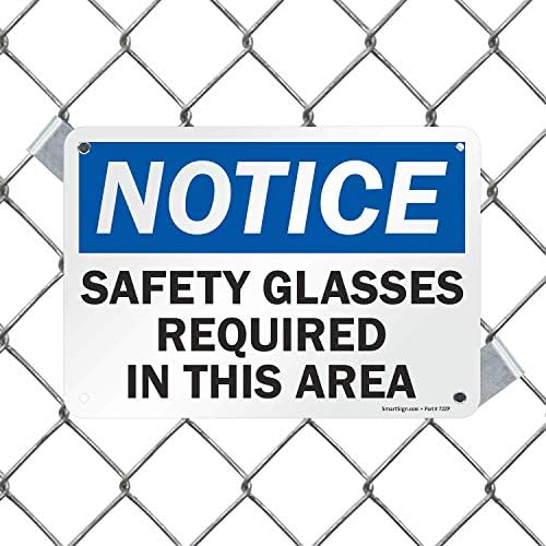 SmartSign - U9-1559-NP_7x10 "Notice - Safety Glasses Required In This Area" Sign | 7" x 10" Plastic Black/Blue on White - Image 3