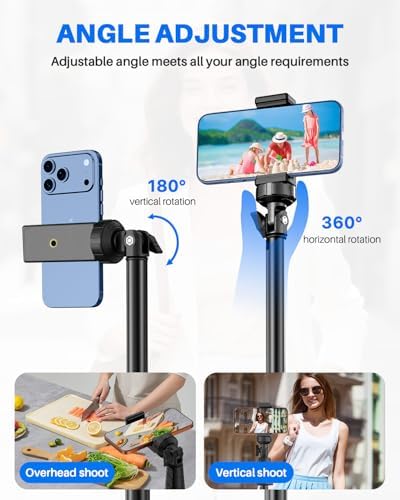 Extendable Phone Tripod for iPhone, Selfie Stick with Remote & Phone Holder - Image 4