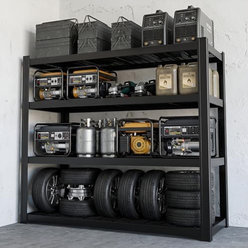 4-Tier Heavy Duty Garage Shelving, 8,000 lbs Capacity Adjustable Metal Storage Shelving Unit for Garage, Basement, Warehouse & Workshop, 71" W x 24" D x 71" H - Image 7