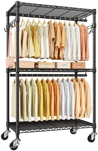 ULIFHOME P1 Rolling Clothes Rack, Portable Wardrobe Closet Holds 500lbs by UlifHome