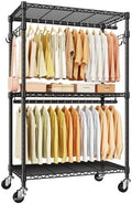 ULIFHOME P1 Rolling Clothes Rack, Portable Wardrobe Closet Holds 500lbs by UlifHome