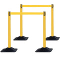 BESEA 4 Pack 36" Yellow Crowd Control Barriers by BeSea