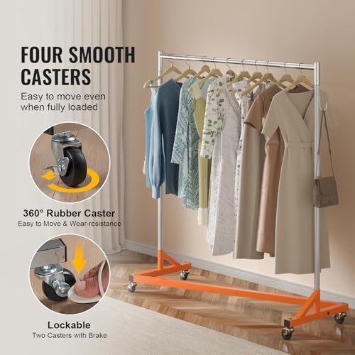 VEVOR Z Rack Industrial Grade Z Base Garment Rack Rolling Sturdy Steel - Image 4
