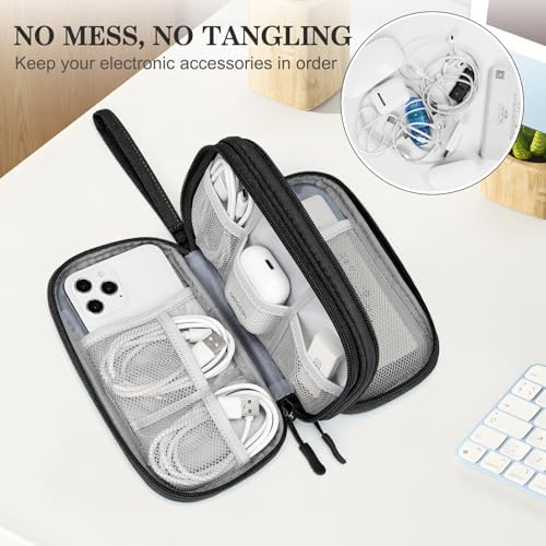 FYY Electronic Organizer, Travel Tech Pouch Bag, Cable Organizer Black - Image 5