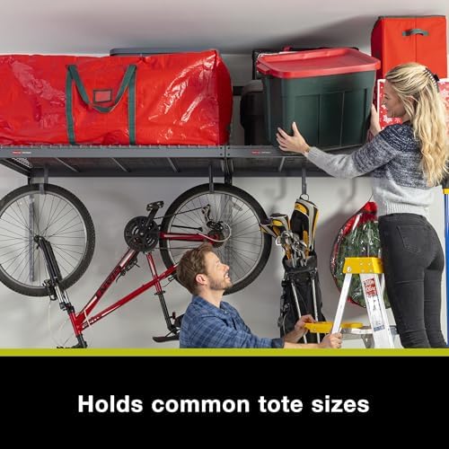 Rubbermaid FastTrack Overhead Garage Storage System Double Platform, Garage Organization Storage Cabinets, Garage Cabinet, Garage Wall Organizer, 3FT x 8FT - Image 7