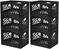 Juggernaut 6 Pack 24 Quart Storage Crate, Milk Crate Plastic Basket by JuggernautStorage