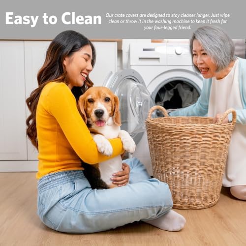 MidWest Homes for Pets XL Dog Crate Cover, Black Polyester Privacy Kennel Cover Fits Most 48-inch Crates, Machine Washable, Reduces Barking & Chewing - Image 5