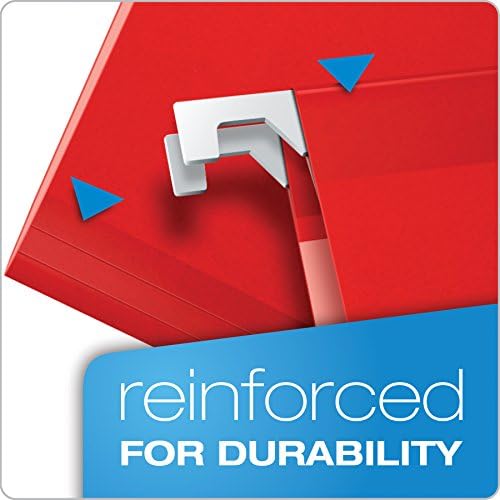 Pendaflex Reinforced Hanging File Folders, Letter Size, Red, 1/5 Cut, 25/BX (4152 1/5 RED) (Pack of 10) - Image 2