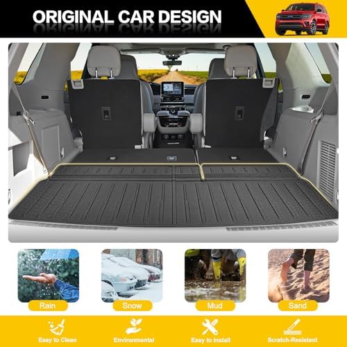 Rear Cargo Mat for 2018-2024 Ford Expedition/Lincoln Navigator Trunk Mat(Not for Max or L Models), All Weather Cargo Liner for 18-24 Expedition/Navigator Accessories - Image 5