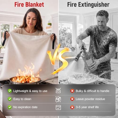 Emergency Fire Blanket for Home and Kitchen, 4 Pack, 40" x 40" Coverage - Image 4