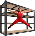 ROOMFAVE 60" W Garage Metal Shelving 2800LBS Storage Shelves, 4 Tier by RoomFave-organizeyourjoy