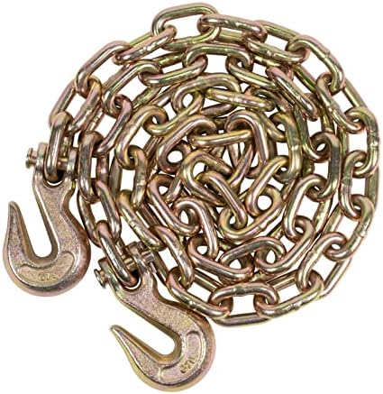 Mytee Products 3/8 Inch x 25 FT Grade 70 Binder Chain with Clevis Grab Hooks - G70 Transport Tow Chain - 6,600 Lbs Working Load Limit - Image 2