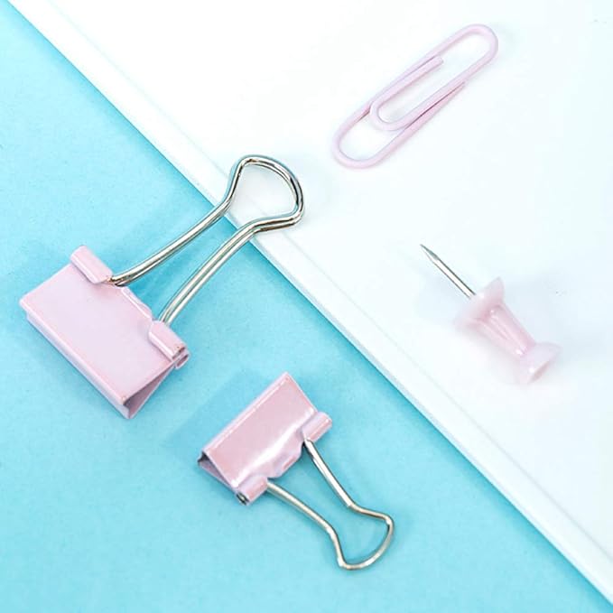 Paper Clips and Binder Clips Set, Metal Assorted Sized Binders - Image 4