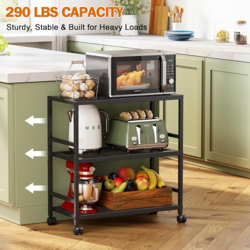 Expandable Metal Storage Shelves Rack with Wheels,3Tier Heavy Duty Shelving - Image 4