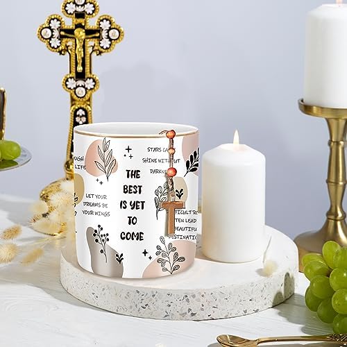 Cute Desk Pencils Pen Holder, Pencil Cup Holder for Desk, Ceramic Desktop Storage Pen Pencil Organizers Stationery Supplies for Office, Home, Words Pattern - Image 3