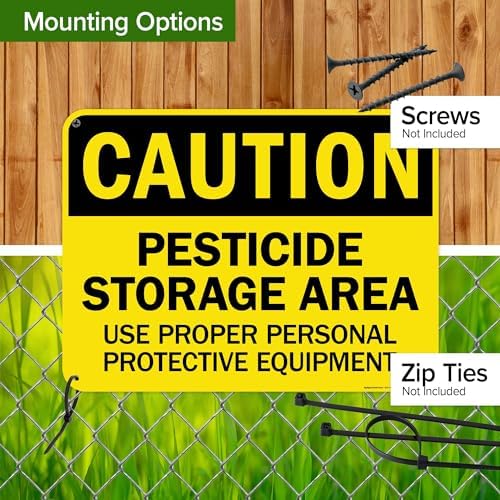 Caution Pesticide Storage Area Use Proper Personal Protective Equipment Sign, 18x24 Inches, 55 mil thick HDPS (high density polystyrene), Made in USA by My Sign Center - Image 5