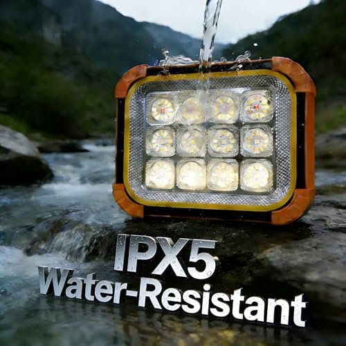 Portable LED Work Solar Light 100W 24000mAh 20000 LM with Stepless Brightness Job Site Battery Rechargeable LED Floor Light for Emergency Worklight for Hurricane (PRO) - Image 2