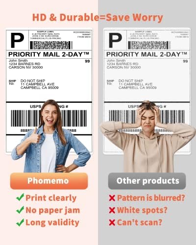 Phomemo 4X6 Thermal Labels for Shipping Packages, Address, 250 PCS/Roll - Image 6