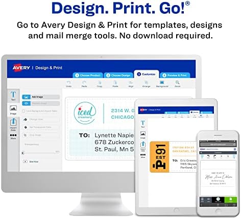 Avery® Removable Labels, 4" x 6" Blank Labels, Laser/Inkjet Printable, 40 per Pack, 3 Packs, 120 Total (5454) - Image 3