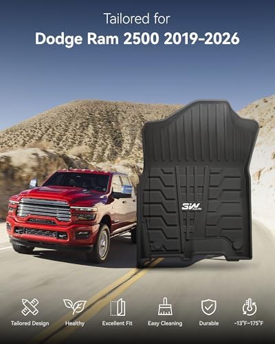 3W Floor Mats for 2019-2026 Ram 2500/3500 Crew Cab with Bucket Seat - Image 2