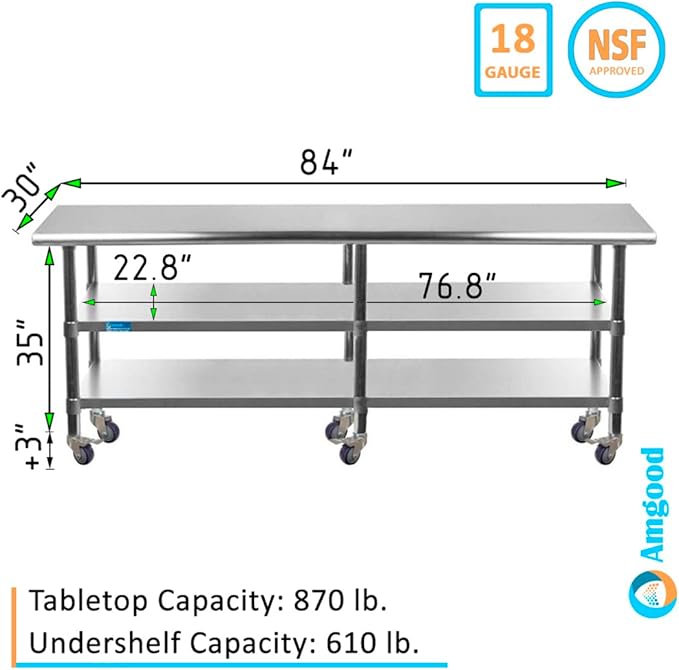 AmGood Stainless Steel Work Table - Image 2