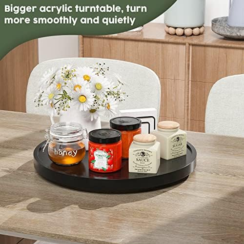Lazy Susan Organizer, 13.2 Inch Non-Skid Bamboo Turntable - Image 3