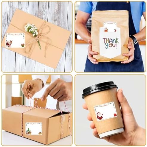 Qpout 180Pcs Christmas Labels Gift Tags Stickers, Large Blank Christmas Name Tags for Gifts, Self-Adhesive Labels for Presents Packaging(15 Sheets) - Image 7