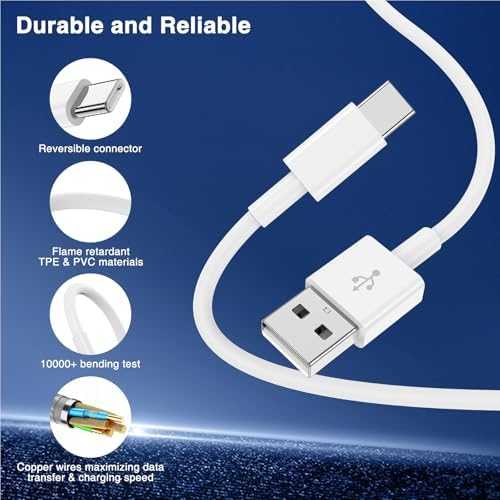 Car Carplay Cable USB to USB C Cable for iPhone 16 15 Pro Plus Pro Max，3-Pack 3.3FT USB A to USB C Cable for iPad Pro/Air/Mini，for Samsung S24/S23/S22/S21，for MacBook Pro/Air and More - Image 4