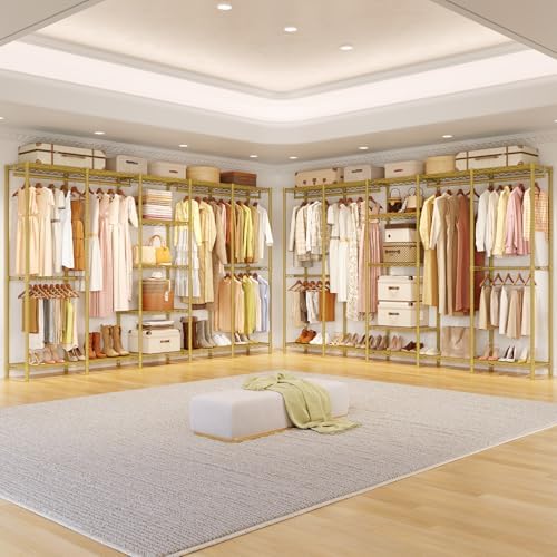 ONBRILL F5 Heavy Duty Clothes Rack Freestanding Modular Closet System Gold - Image 3