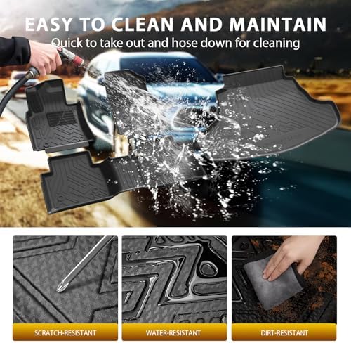 Powerty Floor Mats Cargo Liner for Toyota Camry 2018-2024 FWD Only (Not Fit Hybrid or AWD) All Weather 3D TPE Anti-Slip Car Protection, 1st & 2nd Row Set with Rear Cargo Mat Accessories - Image 4