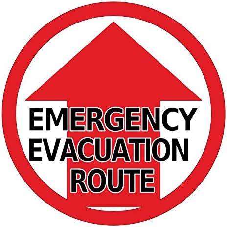 Mighty Line 24" Emergency Evacuation Route Floor Sign Sticker, Heavy-Duty by MightyLine