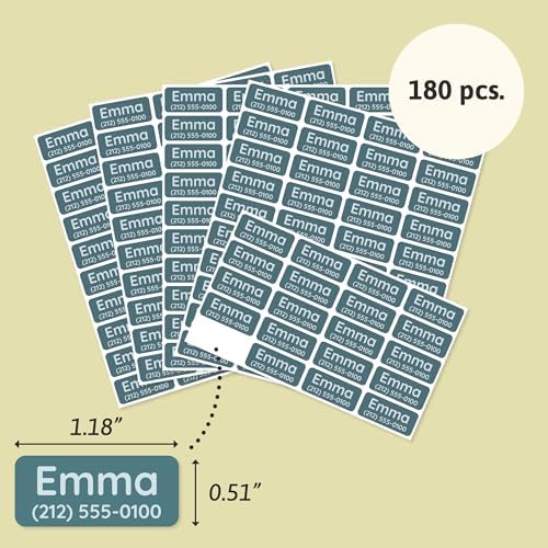 TeddyLabels - Clothing Labels for Nursing Home (180) – Self-Adhesive Name Tags for Clothes and Personal Items. Personalized Labels for Daycare, Nursing Homes, and Laundry Use - Dark Blue - Image 6
