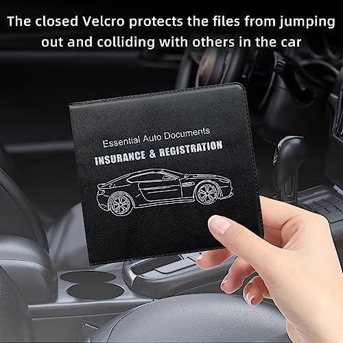 Ziciner Car Registration Insurance Holder, 2Pack Essential Auto Card Document Glove Box Organizer with Touch Fastener, Vehicle Interior Accessories Perfect for Most Car, Truck, SUV (Black/Big Car) - Image 4