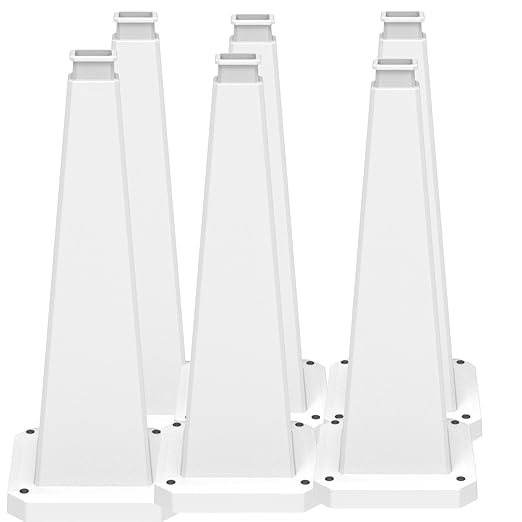 BESEA 6 Pack 28" Bright White Traffic Safety Cones by BeSea