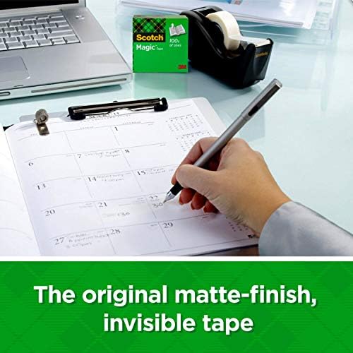Scotch Magic Tape, 1 Roll, Great for Gift Wrapping, Numerous Applications, Invisible, Engineered for Repairing, 1/2 x 450 Inches, Dispensered (104) (Pack of 2) - Image 2