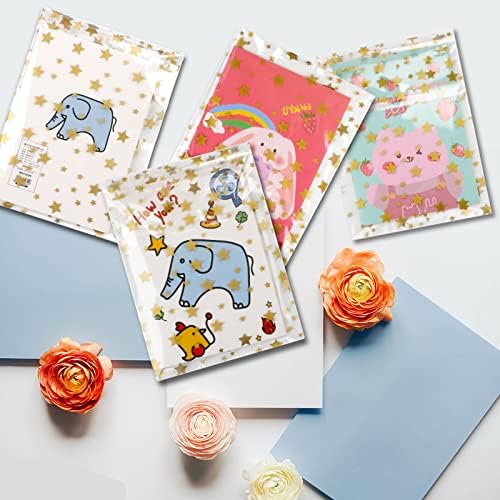 COQOFA 100 Pcs Star Printed Sealable Gift Wrap Cello Cellophane Bags Self sealing Adhensive Treat Bags Party Favor bags (4x6inch, Gold)… - Image 5