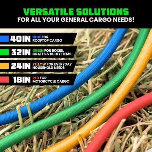 Rhino USA Bungee Cords with Hooks (28-Piece) - Heavy Duty Outdoor Assorted - Image 4