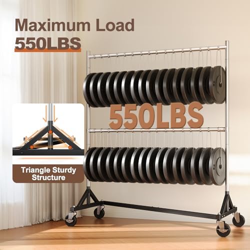 HOKEEPER Z Rack, Clothes Rack Hold 550LB 86" H Adjustable Height Double Rod - Image 2