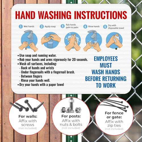 Employees Wash Hands Before Returning to Work Sign, - Image 4