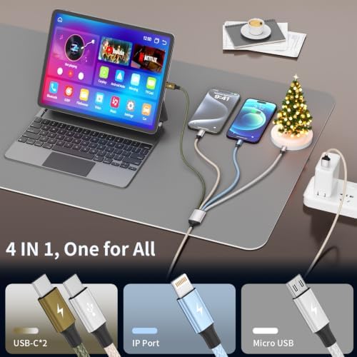 4 in 1 Multi Charging Cable, 2 Pack 6FT Charging Cords for Devices - Image 3