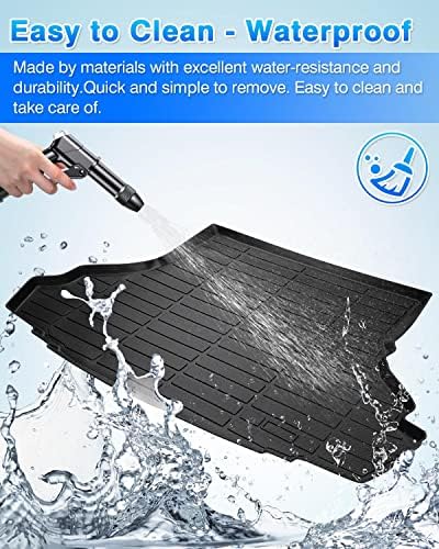 Cartist Cargo Liner Compatible with 2015-2025 Ford Mustang(Without Subwoofer in Cargo Area)(Not for Mach-E) All Weather Rear Trunk Mat Waterproof TPE Black - Image 3