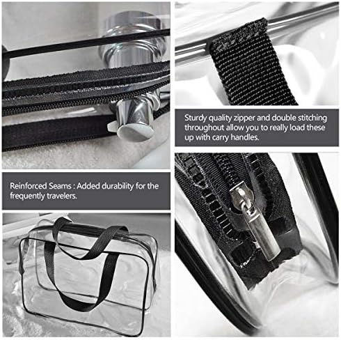 5Pcs Crystal Clear PVC Travel Toiletry Bag Kit for Women Men, Cosmetic Bags - Image 3