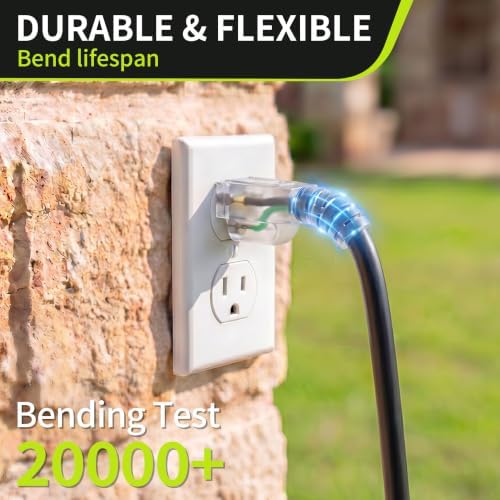 14AWG 25FT Outdoor Extension Cord, Heavy Duty with Lighted End - Image 4