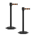 Montour Line MSR760 Set of 2 Retractable Belt Barrier Stanchion, Rubber Base by Montour+Line